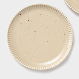 Тарелки Доляна Коралл, d=20.8 см, набор 2 шт., фарфор, бежевые  фото 3