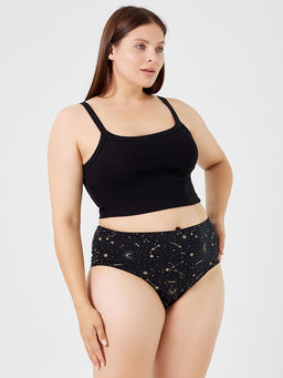 Цена за 2 штуки! Трусы макси женские черные с высокой посадкой