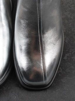 01-B50B-96C GREY/SILVER Ботинки демисезонные женские (натуральная кожа, байка)