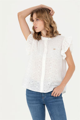 U. S. Polo Assn Женская белая рубашка с коротким рукавом