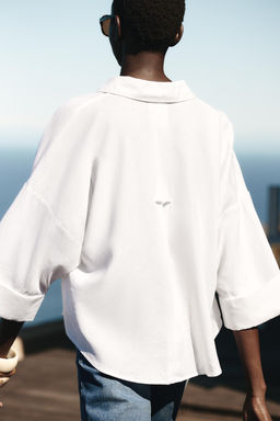 WIDE-SLEEVE LINEN BLEND SHIRT - Zara фото 10
