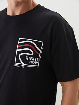 Bisiklet Yaka Bask?l? Erkek Ti??rt