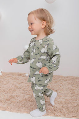 Crockid _ КР 4321/оливковый хаки,нежные зайчики к435 бриджи д/дев яс