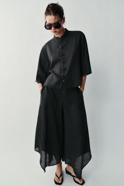 CAMISA ALAMARES CON LINO / Gris / Azul