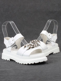 08-PEAG03-1 WHITE Босоножки женские (натуральная кожа)