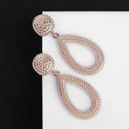 Серьги металл Барбадос капли, цвет розовое золото - Queen fair фото 2