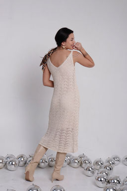 Ажурное вязаное платье айвори - Martichelli фото 8