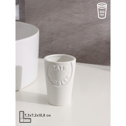 Набор аксессуаров для ванной комнаты SAVANNA Легенда, 3 предмета, дозатор 370 мл, мыльница, стакан, белый  фото 4