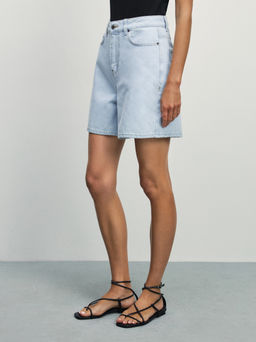 Джинсовые шорты с высокой посадкой / Zarina  фото 4