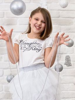 CRB wear/CAJ 61255 Платье для девочки, экрю/Ex.Cherubino  фото 2