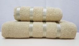 Комплект полотенец (подарочная упаковка) Gulcan SWAN 2 шт. (50x90, 70x140)  БЕЖЕВЫЙ