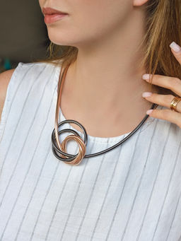 Браслет трансформируется в кулон «Обруч», металл, цвет золото, серебро