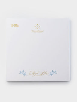 Тарелка глубокая WY Royal blue, 220 мл, d=21.5 см, фарфор, белая, голубая