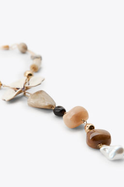 STONE AND FLOWER NECKLACE - Zara фото 4