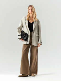 Полупальто Emka R138 шерсть серый  фото 3