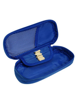 Пенал - футляр школьный Calligrata, на молнии, 2 отделения, текстиль, синий