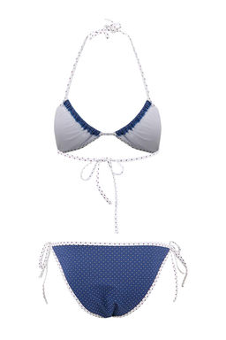 Puantiyeli Ucgen Kapl? Renk Bloklu Normal Bel Regular Bikini Tak?m? TBESS26BT00047