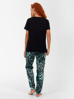 Пижама женская кулирка с брюками "МАМБА" ЗЕЛЕНЬ