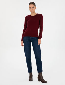 Vi_ne Slim Fit Bisiklet Yaka Basic Kazak