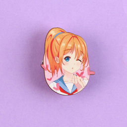 Цена за 2 шт. Значок деревянный Школьницы, аниме, 2.6?3.3 см