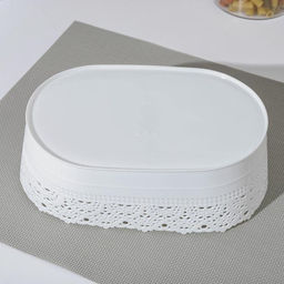 Корзинка для хлеба и фруктов IDEA «Ажур», пластик, 14×22×8 см, белая