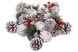 Новогоднее украшение подсвечник 28*28*7 см Зимняя вишня на 1 свечу, звезда - Elan gallery фото 3