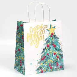 Пакет подарочный крафтовый Звезда, 22 х 25 х 12 см - Дарите счастье фото 3