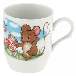Кружка детская фарфоровая Мышата 210мл, форма Русское поле, круговая деколь (Россия)