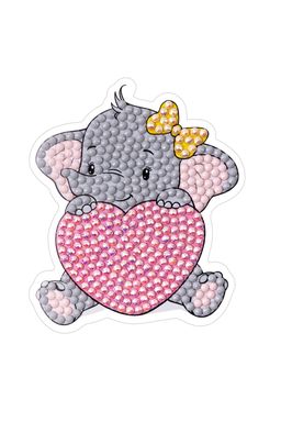 Кристальная (алмазная) мозаика ФРЕЯ ALVM-077 магнит Слоник 7.5 х 8 см