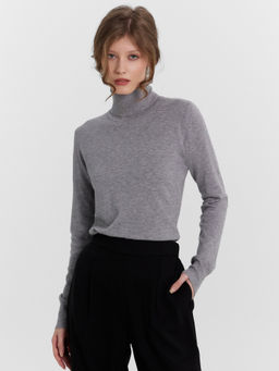 Водолазка женская серая темно -серый меланж 122911