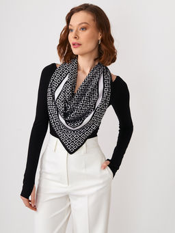 Большой, мягкий, тонкий и очень нежный двусторонний платок с рисунком. - Tantino фото 3