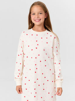 Сорочка ночная для девочек бежевая в сердечки - Mark formelle фото 3