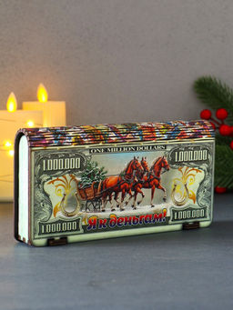 Купюрница подарочная 1000000 $ с конями: Я к деньгам, 18?9.5?3.5 см - Дарим красиво фото 3