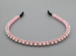 Ободок для волос с цирконом, цвет розовый