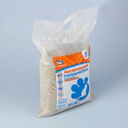 Наполнитель минеральный впитывающий Пижон для короткошерстных кошек, 15 л