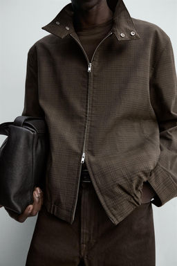 CHECK CROPPED FIT JACKET - Zara фото 6