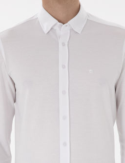 Beyaz Slim Fit Uzun Kollu G_mlek