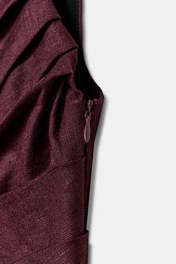 VESTIDO MIDI ASIM?TRICO 100% LINO / Berenjena - Zara фото 9