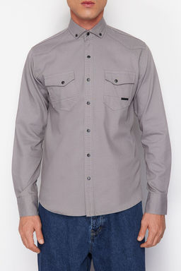 TRENDYOL MAN Koyu Haki Regular Cift Cepli Denim Kot Gomlek TMNSS24GO00081 - Trendyolmilla фото 24