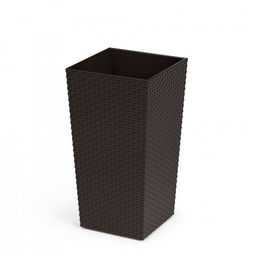 Кашпо напольное "Ротанг" 340х320х615мм (со вставкой)(мокко) 27/47л. М8848