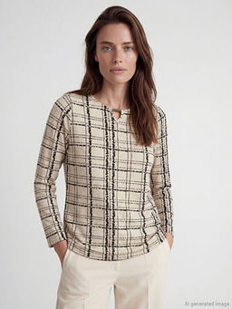 Bisiklet Yaka Desenli Bluz