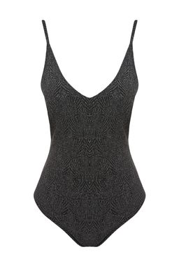 Siyah V Yaka S?rt Dekolteli Simli Normal Paca Mayo TBESS23MA00222