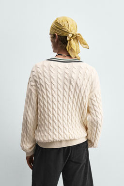 CABLE-KNIT SWEATER - Zara фото 3