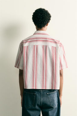 CAMISA BOXY FIT RAYAS / Rosa - Zara фото 3