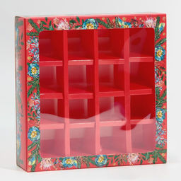 Цена за 5 шт. Коробка под 16 конфет с ячейками «Яркий Новый год» 17.5×17.5×3.5 см