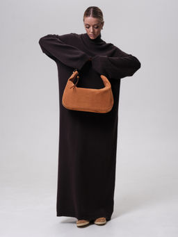 Сумка замшевая багет Azaro 30861 оранжевый карандаш