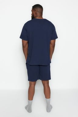 TRENDYOL MAN Buyuk Beden Lacivert Regular Fit Rahat Slogan Bask?l? Orme Sortlu Pijama Tak?m? TMNSS23PT00013 - Trendyolmilla фото 17