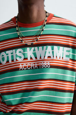 STRIPED EMBROIDERED T-SHIRT OTIS KWAME KYE QUAICOE - Zara фото 14