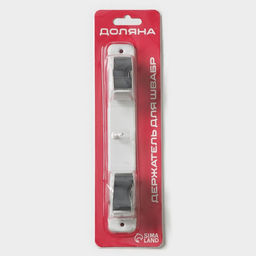 Держатель для швабр Доляна, 2 отделения, с крючком 222,55 см, цвет белый  фото 6