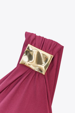 ASYMMETRIC POLYAMIDE BODYSUIT WITH METAL APPLIQUE - Zara фото 8